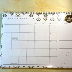 NWT Fringe Studio Elegant Gold and Cream Wall Calendar 17 Months